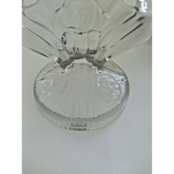 Vintage Jeanette Glass Candleholder "Iris & Herringbone" 1930's set of two - Picture 3 of 11